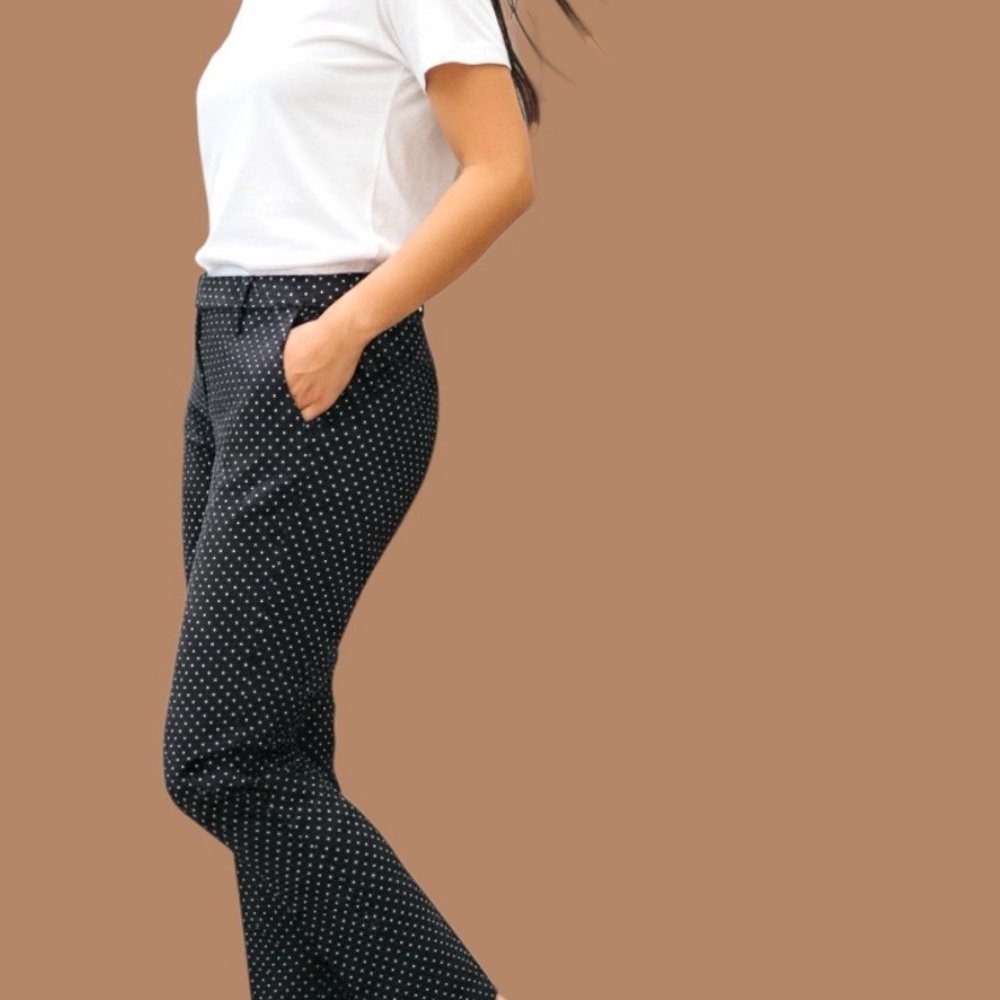 Akris Punto Black Micro Polka Dot Cropped Pants - Picture 5 of 13